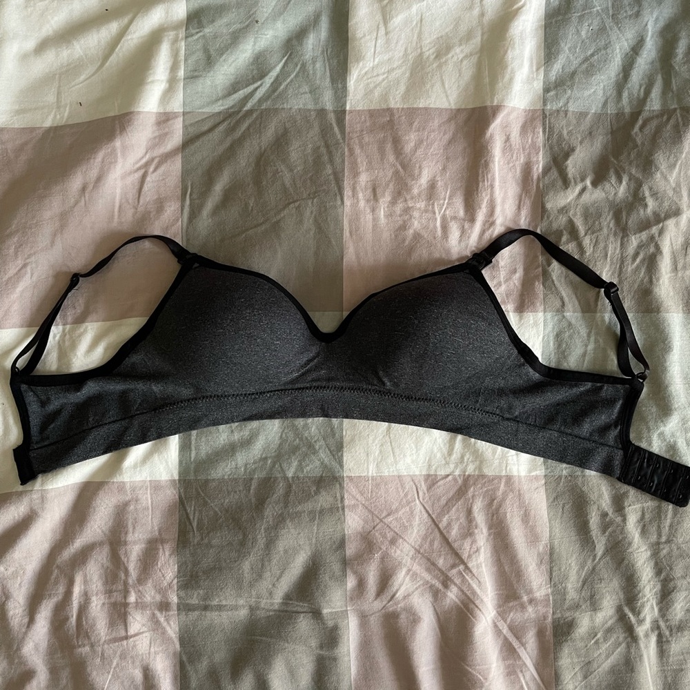 Unbranded grey and black nursing bra